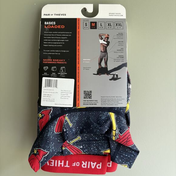 Pair of Thieves Size Medium St. Louis Cardinals SuperFit Mesh Boxer Brief 2 Pack - Picture 4 of 5